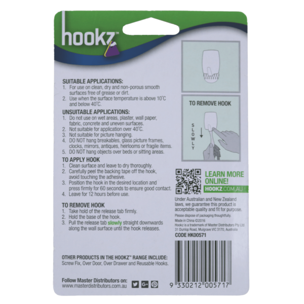 Removable Medium Steel Hooks 2pk - Image 6