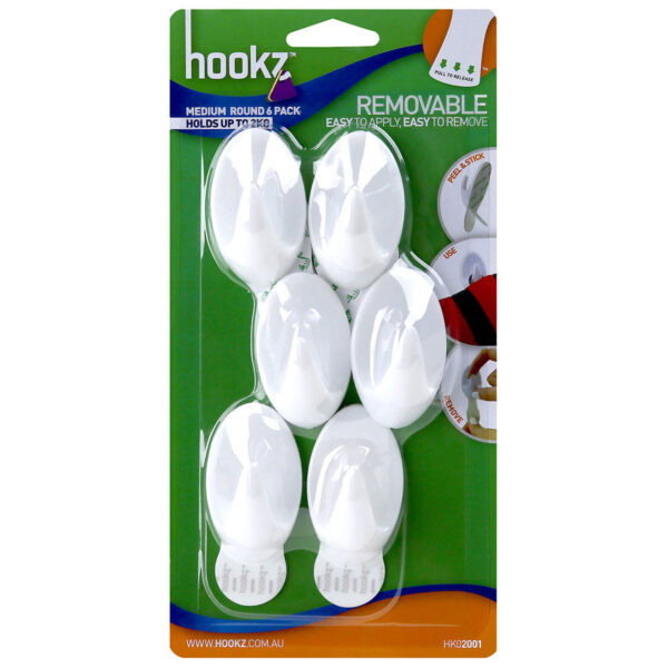 Hookz Removables Medium Handy Hooks 6pk