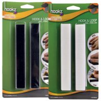 Hookz Hook & Loop Strips 6pk in black and white