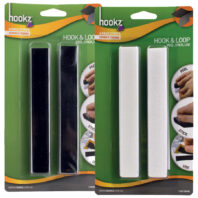 Hookz Hook & Loop Strips 6pk in black and white