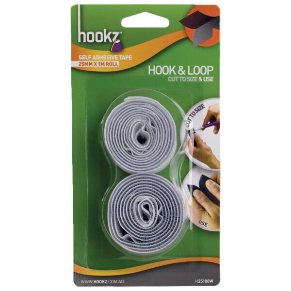 Hook & Loop Tape 1m Roll in white