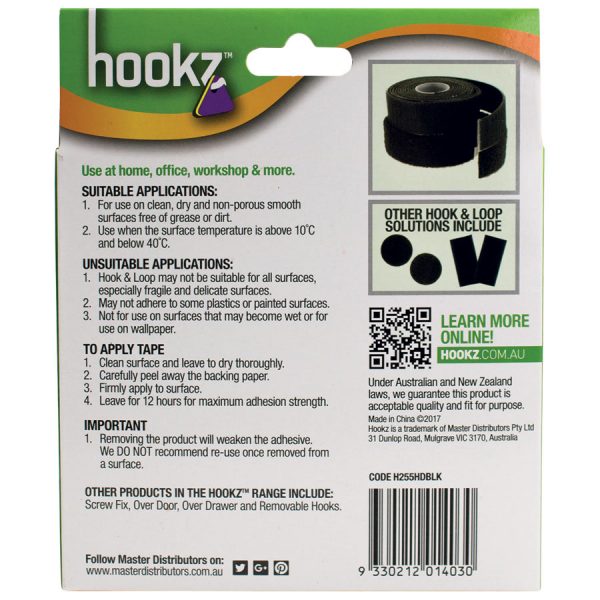 Hookz Hook & Loop Heavy Duty Tape 5m Roll