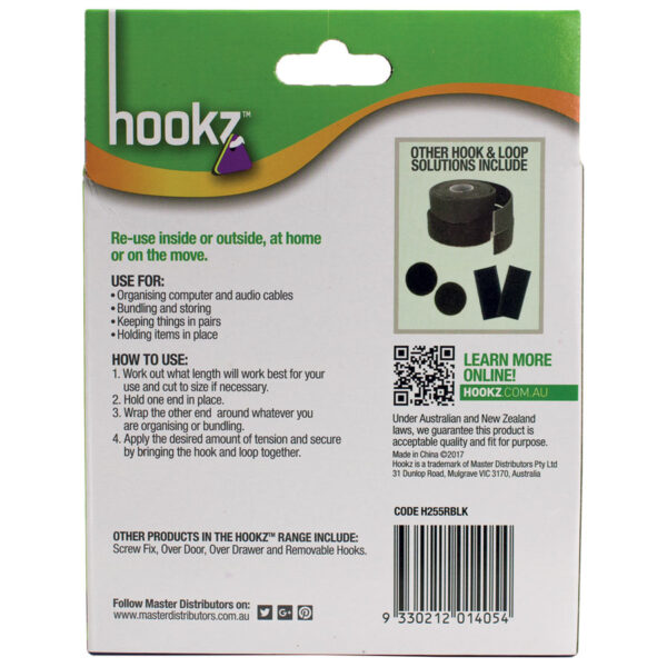 Hookz Hook & Loop Reusable Wrap Tape 5m Roll