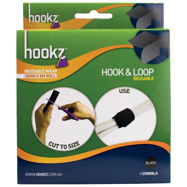 Hookz Hook & Loop Reusable Wrap Tape 8m Roll
