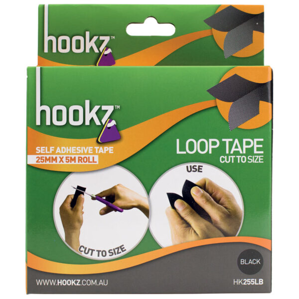 Hookz Hook & Loop Loop Tape 5m Roll