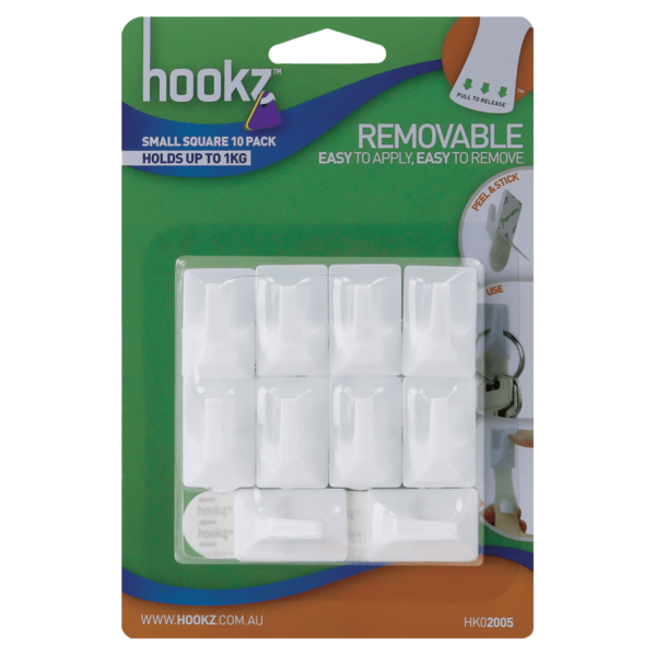 Removable Small Square Hooks 10pk