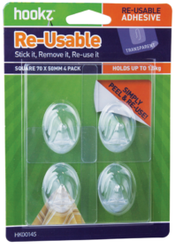 Re-usable Square Hook 4pk