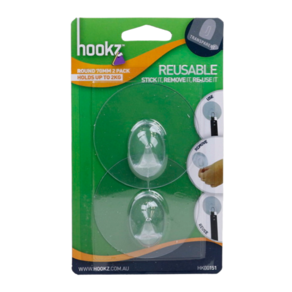 Reusable Round Medium Hook 2pk