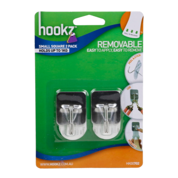 Removable Small Steel Wire Hooks 2pk
