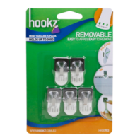 Removable Mini Steel Square Hooks 5pk